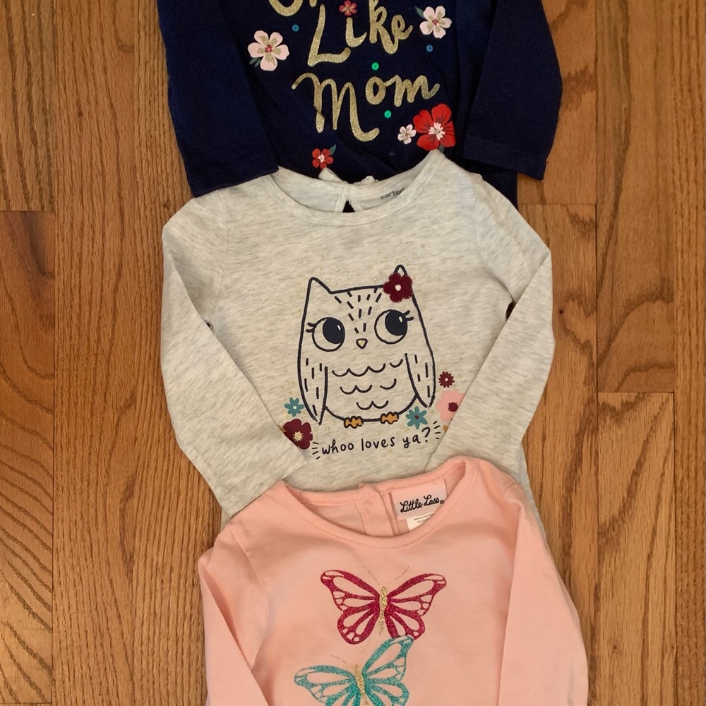Infant /Toddler Bundle of 3 Long Sleeve Tops